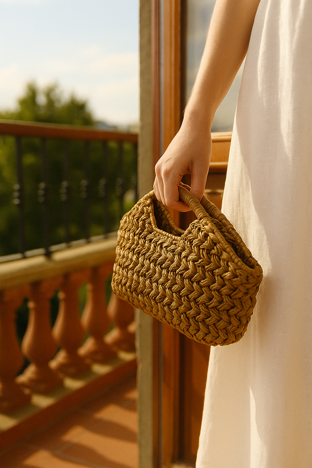"El Yapımı Doğal Lif Clutch Çanta – Örsena Naturel"