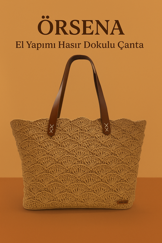 El Yapımı Hasır Dokulu Çanta