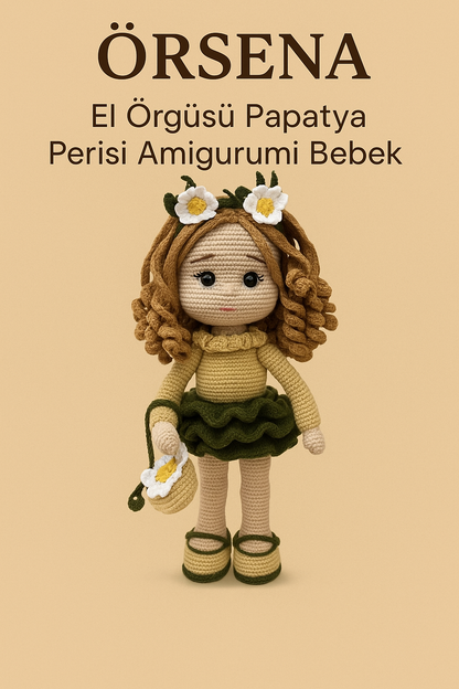 El Örgüsü Papatya Perisi Amigurumi Bebek