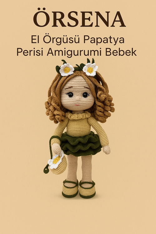 El Örgüsü Papatya Perisi Amigurumi Bebek