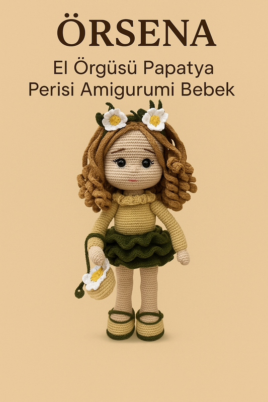 El Örgüsü Papatya Perisi Amigurumi Bebek